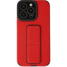 Newface Iphone 13 Pro Max Kılıf Mega Standlı Silikon - Kırmızı