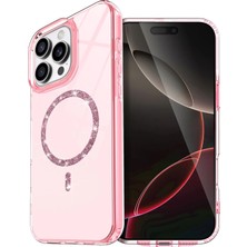 Marsilyan  Apple iPhone 16 Pro Live Diamond Magsafe Kapak - Pembe