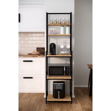 Solto Home MA6-14 Mikrodalga & Airfryer Rafı | Çok Amaçlı Mutfak Organizer Kahve Köşesi