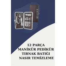 Marsilyan 12 Parça Paslanmaz Çelik Kompakt Ve Taşınabilir Manikür Makası Tırnak Makası