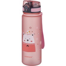 Feyza Design Sevimli Hayvanlar Desenli 0,50L Çocuk Tritan Su Matara, Pembe