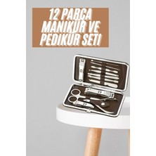 Marsilyan Tırnak Bakım Seti Tırnak Düzeltme Batık 12 Parça Çanta Tipi Manikür Pedikür