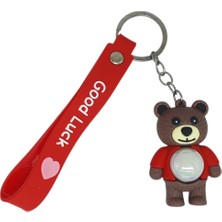 Karahanbey Figürlü ve Işıklı Silikon Anahtarlık - Yogi - Kırmızı (Lisinya)