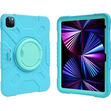 MobaxAksesuar Apple iPad Mini 7 (A17 Pro) Mini 6 Kılıf Askılı Silikon Handle Ring Yüzüklü Amour Tank Case