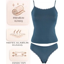 Bipamuk Premuım Kadın Iç Giyim Atlet Külot Takımı Askılı Atlet Yumuşak Doku