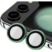 Marsilyan  Samsung Galaxy Z Flip 5 Valdez Metal Kamera Lens - Koyu Yeşil
