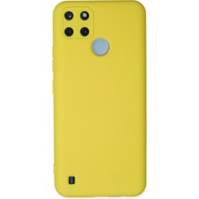 Newface Realme C25Y Kılıf Nano Içi Kadife Silikon - Sarı