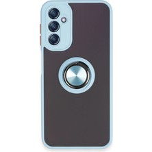 Newface Samsung Galaxy A14 4g Kılıf Montreal Yüzüklü Silikon Kapak - Buz Mavi