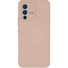 Marsilyan  Vivo V23 5g Kılıf Nano Içi Kadife Silikon - Pudra