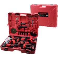 Vice Avm 6PCS USTA ELEKTRİKLİ ALET SETİ ŞARJLI=21V SPRAL TAŞLAMA - HİLTİ - BAĞ MAKAS - SOMUN SÖKME - DARBELİ VİDALAMA - BUDAMA TESTERE PLASTİK ÇANTALI ASR-1268 (4915)