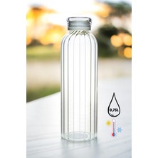 Feyza Design Borosilikat Cam Matara 750ML, Vakum Kapaklı, Sağlıklı ve Dayanıklı Su Şişesi