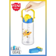 Feyza Design 730ML Çift Kullanımlı Çocuk Tritan Su Matara, Pipetli ve Pipetsiz, Askı Aparatlı