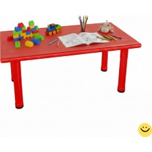 Bahçe Oyuncak Geniş Çocuk Aktivite Masası 126 cm Dikdörtgen Kreş Anaokulu Oyun Masası Sağlam Plastik