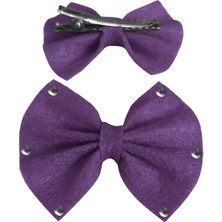 Pazarcan Pullu Keçe Kedi Köpek Tokası Mor 4.5-5.5 cm ( 2 Adet )