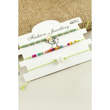 SiHako 3 Adet Yıldız Yonca Kum Boncuk Bileklik