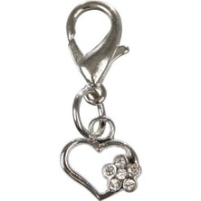 Pazarcan Kedi Köpek Boyun Tasma Süsü Kalp ve Çiçek Desenli 16X12 mm