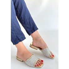 Modanı Seç Ortu Gold Cilt Işlemeli Terlik