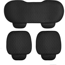 Typhon Kia Pride Araba Suni Deri Koltuk Minderi Ön ve Arka Takım 3 Parça Siyah Dikişli