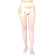 Pazarcan Beyaz Özel Bölgesi Açık Fantazi Külotlu Çorap TM1054