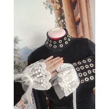 Feyza Design Şık ve Zarif Güpürlü Yakalık ve Kolluk Takımı, Şıklığınızı Tamamlar