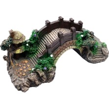 Braventa Collection Akvaryum Dekorasyonu, Reçine Malzemeden Yapay Köprü Modeli, Tatlısu Akvaryumları Için Balık Tankı Sü