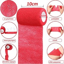 Feyza Design Kendine Yapışan Elastik Bandaj 10CM x 4,5m Kırmızı, Pratik ve Güvenli Kullanım