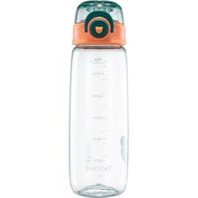 Feyza Design Şık 650 ml Tritan Kilitli Matara Yeşil-Turuncu