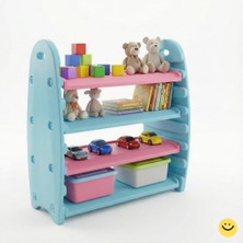Bahçe Oyuncak 4 Katlı Çocuk Oyuncak ve Kitap Rafı Çok Amaçlı Düzenleyici Kreş Anaokulu Saklama Ünitesi