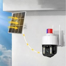 Güneş Enerjili Alarmlı Çakarlı Dış Mekan Güvenlik Kamerası