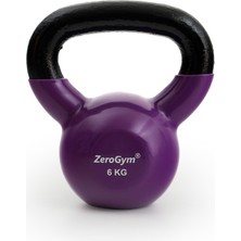 Zerogym Vinil Kaplı Içi Demir Kettlebel, Çaydanlık Dambıl 6 kg Mor