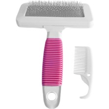 Pazarcan Temizleme Aparatlı Kedi Köpek Tarağı 12 Cm-15 cm Large Pembe
