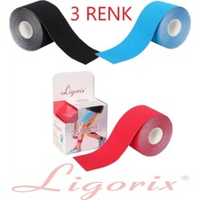 Feyza Design Esnek Kinesio Tape Ağrı Bandı Seti, Renkli, 3 Adet, 5cm x 5m