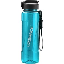 Feyza Design 1000ML Şeffaf Tritan Su Matarası, Pipetli Ölçü Skalası ile