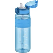 Feyza Design 600ML Şeffaf Silikon Gövde Pipetli Tritan Su Şişesi