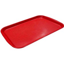 Berlinko Global Büyük Boy Kırmızı Plastik Servistepsisi  Kırılmaz Lokanta Büfe Fast Food Kullanım  53 X37 cm