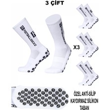 Feyza Design 3 Çift Kaydırmaz Silikon Tabanlı Futbol Çorabı Sporcu Tozluk