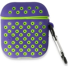 Marsilyan  Airpods 3 (3.nesil) Spor Delikli Kılıf - Lila-Yeşil