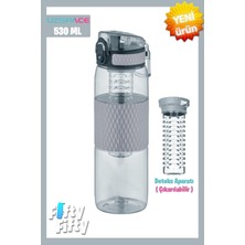 Feyza Design 530ML Detoks Aparatlı Silikon Gövde Tritan Su Şişesi