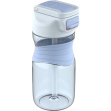 Feyza Design 450ML Renkli Tritan Su Matara, Pipetli, Hafif ve Şık Tasarım