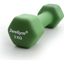Zerogym Neopren Kaplı  Içi Demir Dambıl 3 kg Yeşil 1 Adet