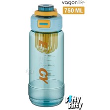 Feyza Design 750 ml Rahat Içim Su Matarası, Pipetsiz, Kulplu, Süzgeçli, Enerjik Tasarım