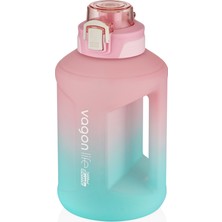Feyza Design 1600ML Çift Renk Taşıma Askılı ve Kulplu Motivasyonlu Su Matarağı Hediyeli
