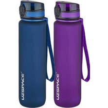 Feyza Design 2'li 1000ML Tritan Su Matara Seti, Sağlıklı ve Hafif Tasarım