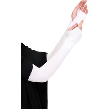 Feyza Design Nefes Alabilir Likralı Penye Kolluk, 45 Cm, 1 Çift, Beyaz