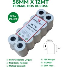 RULORULO 56x12 Termal Rulo 30 Paket 300 Adet Yazarkasa Pos Rulosu TSE Belgeli BPA Free
