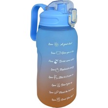 Feyza Design 2000ML Renkli Çift Taraflı Pipetli ve Pipetsiz Spor Matara Seti