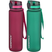 Feyza Design 2'li 1000ML Tritan Su Matara Seti, Sağlıklı ve Hafif Tasarım