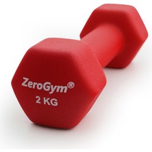 Zerogym Neopren Kaplı  Içi Demir Dambıl 2 kg Kırmızı 1 Adet