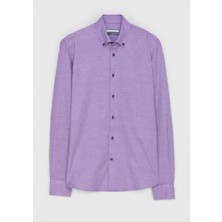 Ramsey Mor Düz Regular Fit Dokuma Casual %100 Pamuk Gömlek