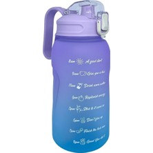 Feyza Design 2000ML Çift Renk Motivasyon Matara, Pipetli ve Pipetsiz Kullanım